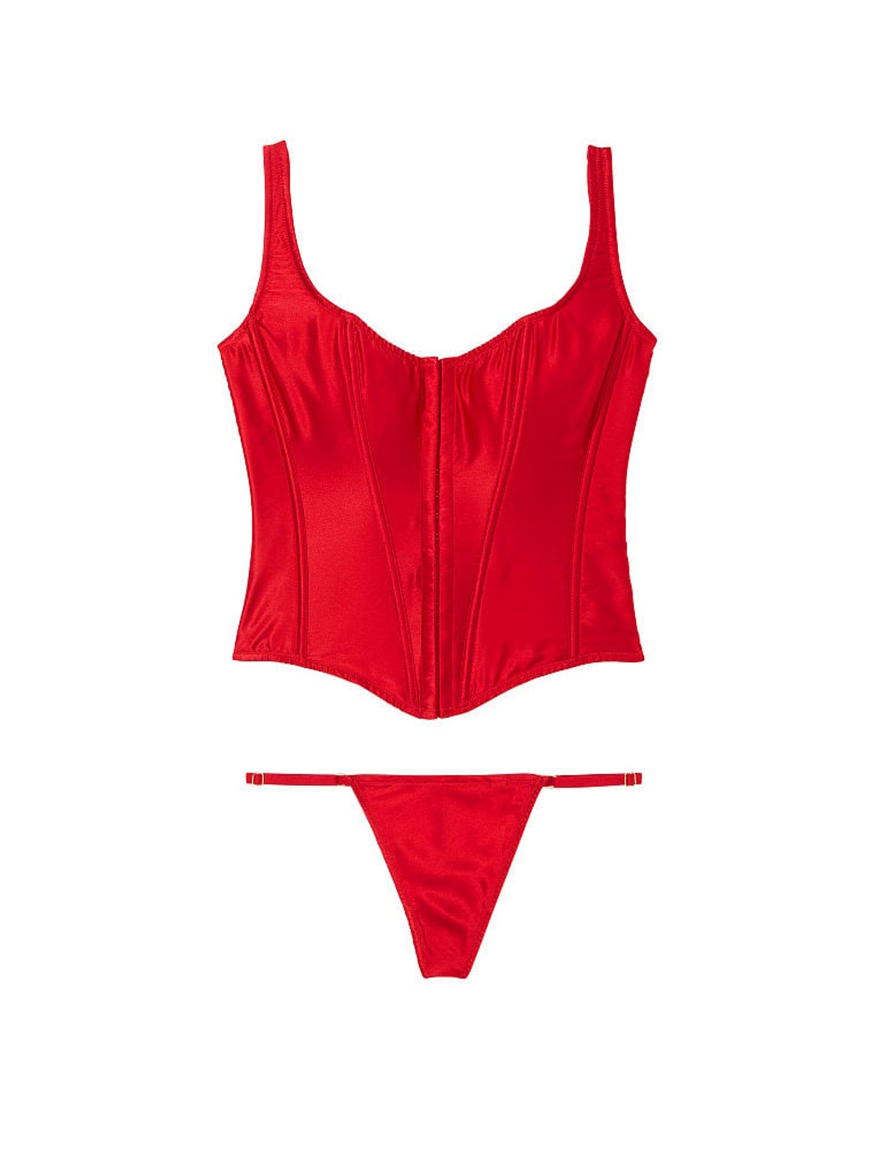 N95947s3 ست تاپ کرست و شورت Victoria's Secret ساتن - Image 1