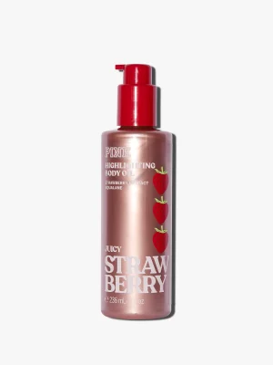 روغن براق کننده بدن Pink مدل Strawberry